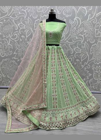 Grab These Beautiful Colored Lehenga Choli Pair With Blouse And Dupatta.These Lehenga And Blouse Are Fabricated On Georgette Pair With Soft Net Dupatta.Its Beautified With Heavy Designer Work.