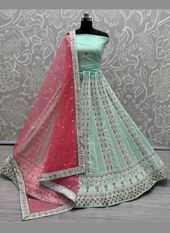 Grab These Beautiful Colored Lehenga Choli Pair With Blouse And Dupatta.These Lehenga And Blouse Are Fabricated On Georgette Pair With Soft Net Dupatta.Its Beautified With Heavy Designer Work.