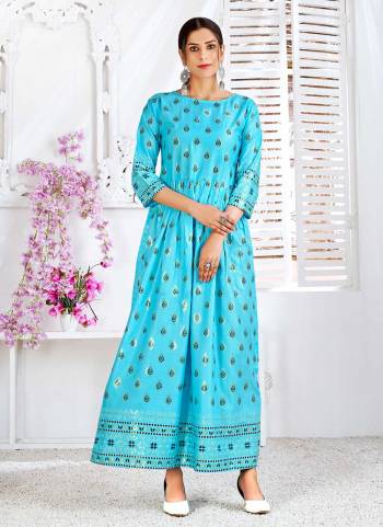 For A Festive Wear,Grab These Readymade Kurti in Fine Colored.Its Fabricated On Rayon With Pigment Foil Printed Work.