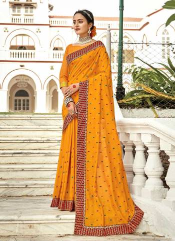 Grab These Saree in All Over Fine Colored.These Saree And Blouse Are Fabricated On Vichitra Silk.Its Beautified With Thread,Jari Embroidery Butti Work.