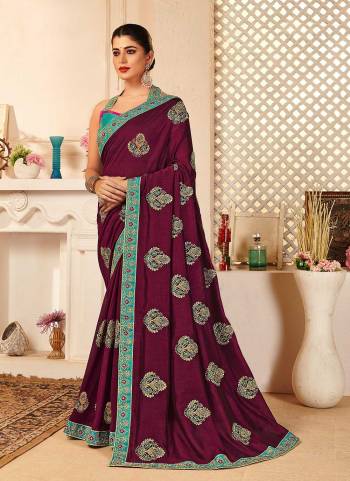 For A Different Look,Grab These Fine Colored Saree Pair With Blouse.These Saree is Fabricated On Vichitra Silk Pair With Art Silk Blouse.Its Beautified With Designer Embridery Work.