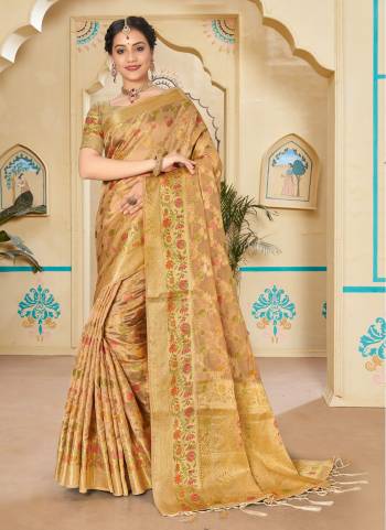 For A Beautiful Look,Grab These Saree Pair With Blouse.These Saree And Blouse Are Fabricated On Organza.Its Beautified With Heavy Wevon Designer Work.