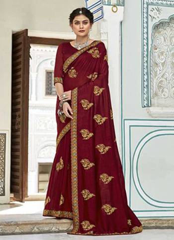 Grab These Saree in Fine Colored Pair With Blouse.These Saree And Blouse Are Fabricated On Vichitra Silk.Its Beautified With Designer Embridery Work.