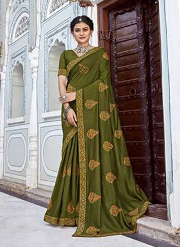 Grab These Saree in Fine Colored Pair With Blouse.These Saree And Blouse Are Fabricated On Vichitra Silk.Its Beautified With Designer Embridery Work.