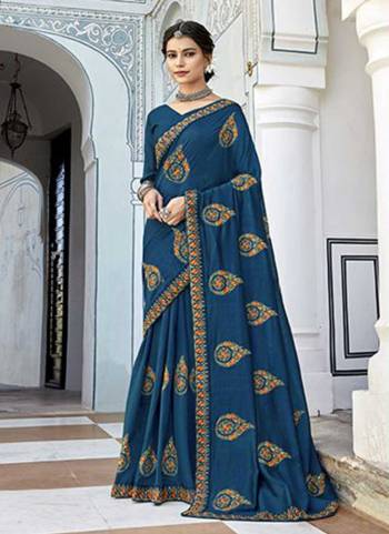 Grab These Saree in Fine Colored Pair With Blouse.These Saree And Blouse Are Fabricated On Vichitra Silk.Its Beautified With Designer Embridery Work.