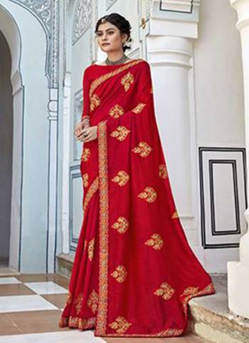 Grab These Saree in Fine Colored Pair With Blouse.These Saree And Blouse Are Fabricated On Vichitra Silk.Its Beautified With Designer Embridery Work.