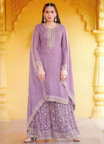 Grab These Beautiful Colored Plazzo Suit.These Top and Bottom Are Fabricated On Faux Georgette Pair With Faux Georgette Dupatta.Its Beautified With Heavy Designer Embroidery Work