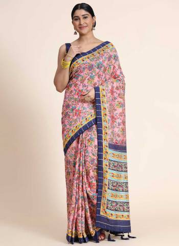 For A Beautiful Look,Grab These Fine Colored Saree Pair With Blouse.These Saree is Fabricated On Chanderi Cotton Pair With Silk Blouse.Its Beautified With Viscose Digital Printed And Weaving Sequance Designer Work.