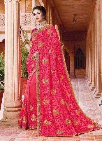 Grab These Fine Colored Saree Pair With Matching Blouse.These Saree And Blouse Are Fabricated On Rangoli.Its Beutified With Designer Embridery And Diamond Work.