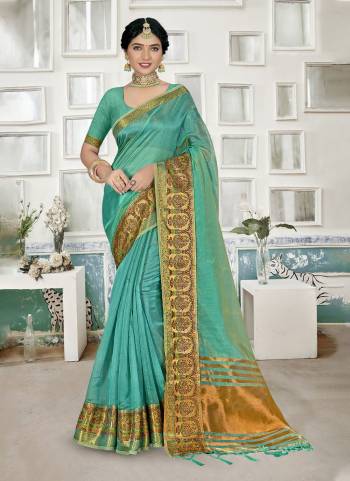 Grab These Fine Colored Saree Pair With Blouse.These Saree And Blouse Are Fabricated On Organza.Its Beautified With Heavy Wevon Designer Work.