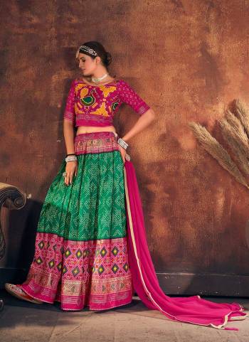 Grab These Beautiful Colored Lehenga Choli Pair With Designer Blouse And Dupatta.These Lehenga And Blouse Are Fabricated On Velvet Tussar Silk Pair With Velvet Tussar Silk Dupatta.Its Beautified With Digital Patola Printed And Swarovski Work.