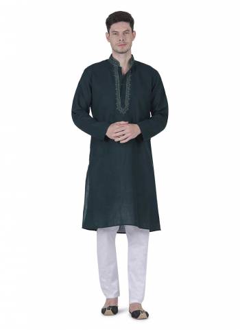 For A Festive Wear,Grab These Pair in Fine Colored.These Kurta is Fabricated On Linen Cotton Pair With Cotton Bottom.Its Beautified With Embroidery Thread Work.