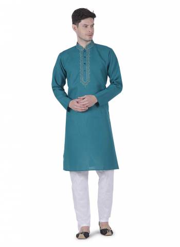 For A Festive Wear,Grab These Pair in Fine Colored.These Kurta is Fabricated On Linen Cotton Pair With Cotton Bottom.Its Beautified With Embroidery Thread Work.