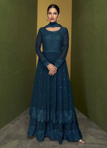 For A Beautiful Look,Grab These Plazzo Suit in All Over Fine Colored.These Top And Bottom Are Fabricated On Georgette Pair With Georgette Dupatta.Its Beautified With Heavy Designer Work.