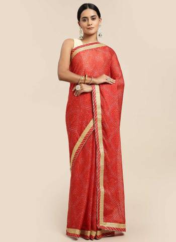 For A Beautiful Look,Grab These Saree in Fine Colored pair With Blouse.These Saree And Blouse Are Fabricated On Chiffon.Its Beautified With Bandhej Printed Designer Work.