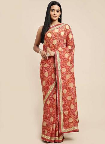 For A Beautiful Look,Grab These Saree in Fine Colored pair With Blouse.These Saree And Blouse Are Fabricated On Chiffon.Its Beautified With Bandhej Printed Designer Work.