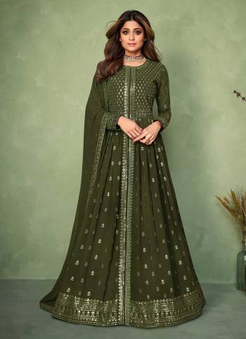 Grab these Free size stiched suit in All over fine colored.These Top and bottom are fabricated on Georgette pair With Georgette Dupatta.Its Beautified with  Designer Heavy Embroidery Work.