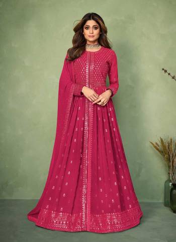 Grab these Free size stiched suit in All over fine colored.These Top and bottom are fabricated on Georgette pair With Georgette Dupatta.Its Beautified with  Designer Heavy Embroidery Work.