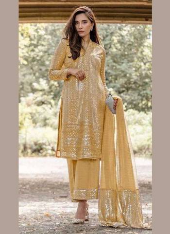 Grab These Beautiful Colored Plazzo Suit Pair Wth Bottom And Dupatta.These Top is Fabricated On Georgette Pair With Santoon Bottom And Nazmin Dupatta.Its Beautified With Designer Sequance Embroidery Work.