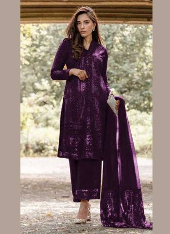 Grab These Beautiful Colored Plazzo Suit Pair Wth Bottom And Dupatta.These Top is Fabricated On Georgette Pair With Santoon Bottom And Nazmin Dupatta.Its Beautified With Designer Sequance Embroidery Work.