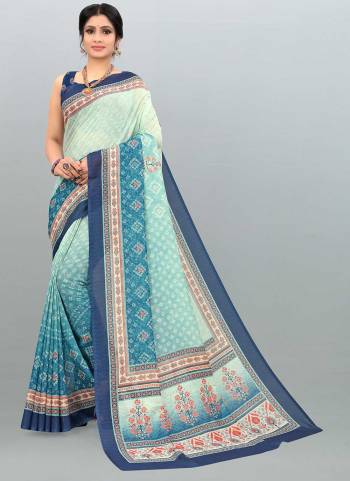 For A Different Look,Grab These Saree in All Over Fine Colored Pair With Blouse.These Saree And Blouse Are Fabricated On Cotton Silk.Its Beautified With Designer Printed Work.