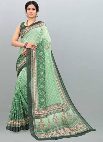 For A Different Look,Grab These Saree in All Over Fine Colored Pair With Blouse.These Saree And Blouse Are Fabricated On Cotton Silk.Its Beautified With Designer Printed Work.