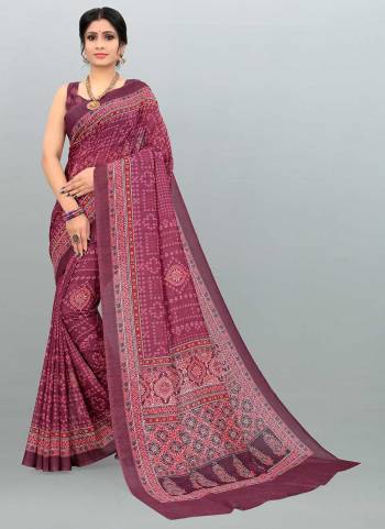 For A Different Look,Grab These Saree in All Over Fine Colored Pair With Blouse.These Saree And Blouse Are Fabricated On Cotton Silk.Its Beautified With Designer Printed Work.