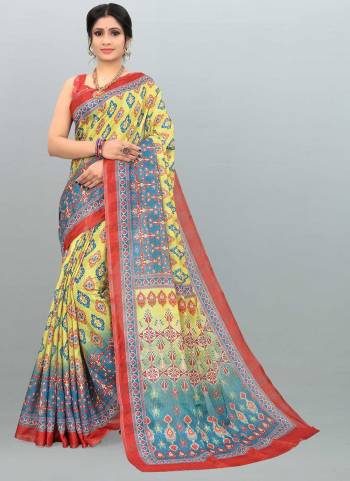 Grab These Saree in Fine Colored Pair With Matching Colored Blouse.These Saree And Blouse Are Fabricated On Linen Silk.Its Beautified With Designer Digital Printed Work.