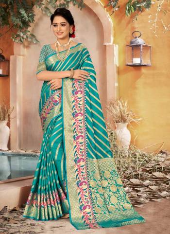 For A Different Look,Grab These Saree in Fine Colored Pair With Blouse.These Saree And Blouse Are Fabricated On Banarasi Silk.Its Beautified With Heavy Jari Wevon Designer Work.