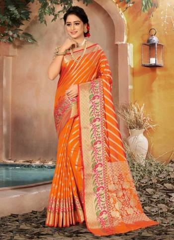 For A Different Look,Grab These Saree in Fine Colored Pair With Blouse.These Saree And Blouse Are Fabricated On Banarasi Silk.Its Beautified With Heavy Jari Wevon Designer Work.