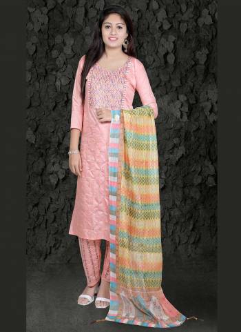 Grab These Readymade Suit in All Over Fine Colored.These Top And Bottom Are Fabricated On Chanderi Silk Pair With Art Silk Dupatta.Its Beautified With Sequance Embroidery And Digital Printed Work.