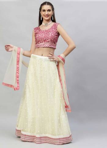 Grab These Fine Colored Lehenga Choli Pair With Designer Blouse And Dupatta.These Lehenga And Blouse Are Fabricated On Net Pair With Net Dupatta.Its Beautified With Designer Thread Embroidery Work.
