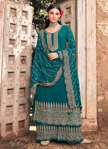 Grab These Plazzo Suit in Fine Colored Pair With Bottom And Dupatta.These Top And Bottom Are Fabricated On Faux Georgette Pair With Faux Georgette Dupatta.Its Beautified With Heavy Designer Embroidery Work.