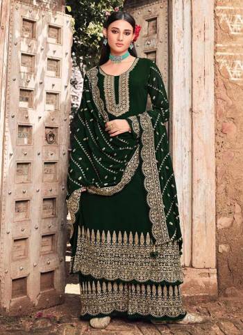 Grab These Plazzo Suit in Fine Colored Pair With Bottom And Dupatta.These Top And Bottom Are Fabricated On Faux Georgette Pair With Faux Georgette Dupatta.Its Beautified With Heavy Designer Embroidery Work.