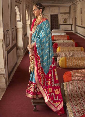 Garb These Beautiful Colored Saree Pair With Blouse.These Saree And Blouse Are Fabricated On Patola Silk.its Beautified With  Woven Designer, Digital Printed,Diamond Work.