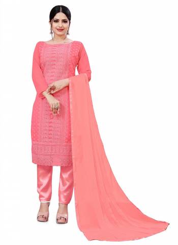 For A Casual Wear,Grab These Dress Material in Fine Colored.These Top is Fabricated On  Georgette Pair With Santoon Bottom And  Nazmin Dupatta.Its Beautified With Designer Sipli Embroidery Work.