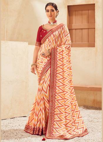 For A Beautiful Look,Grab These Fine Colored Saree Pair With Blouse.These Saree is Fabricated On Chinon  Pair With Phantom Silk Blouse.Its Beautified With Laheriya Printed And Embroidery Work.