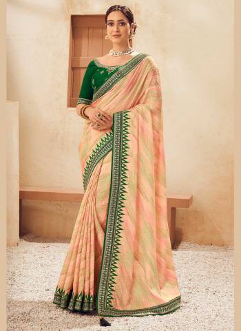 For A Beautiful Look,Grab These Fine Colored Saree Pair With Blouse.These Saree is Fabricated On Chinon  Pair With Phantom Silk Blouse.Its Beautified With Laheriya Printed And Embroidery Work.