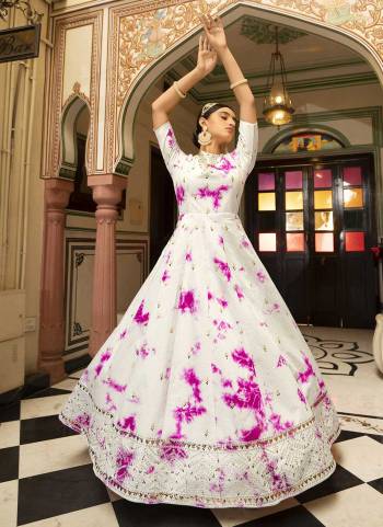 For A Beautiful Look,Grab These Beautiful Colored Gown.These Gown is Fabricated On Cotton.Its Beautified With Designer Shibori Printed,Sequance Embroidery Work.