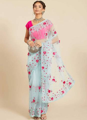 For A Beautiful Look,Grab These Saree in Fine Colored Pair With Blouse.These Saree And Blouse Are Fabricated On Net.Its Beatified With Designer Embroidery Beads And Stone Work.