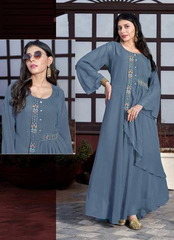 For A Festive Wear,Grab These Readymade Long Kurti Come With Fine Colored.These Kurti is Fabricted On Georgette.Its Beautified With Designer Hand Embroidery Work.