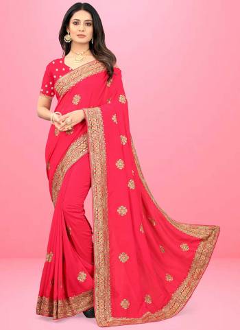 Grab These Fine Colored Saree Pair With Blouse.These Saree And Blouse Are Fabricated On Dola Silk.Its Beautified With Heavy Designer Embroidery Work.