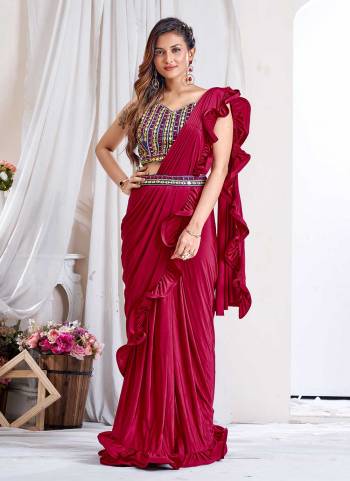 For A Beautiful Look,Grab These Saree in Fine Colored Pair With Blouse.These Saree is Fabricated On Imported Lycra pair With Rayon Flex Blouse.Its Beautified With Sequance Embroidery Work.