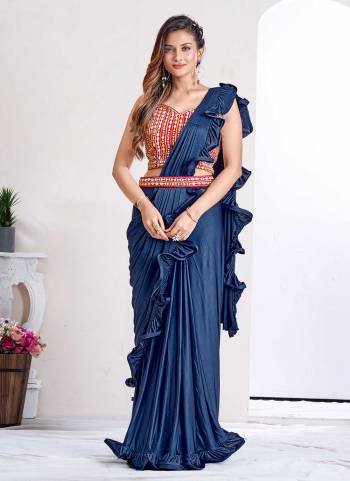 For A Beautiful Look,Grab These Saree in Fine Colored Pair With Blouse.These Saree is Fabricated On Imported Lycra pair With Rayon Flex Blouse.Its Beautified With Sequance Embroidery Work.