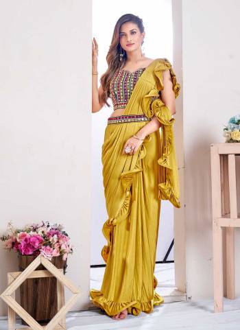 For A Beautiful Look,Grab These Saree in Fine Colored Pair With Blouse.These Saree is Fabricated On Imported Lycra pair With Rayon Flex Blouse.Its Beautified With Sequance Embroidery Work.