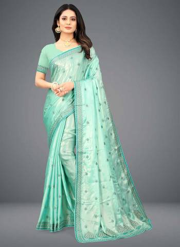 Grab These Saree in Fine Colored Pair With Blouse.These Saree And Blouse Are Fabricated On Satin Silk.Its Beautified With Heavy Designer  Embroidery Work. 