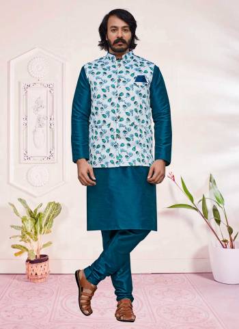 For A Festive Wear,Grab These Readymade Pair in Fine Colored.These Kurta And Bottom Are Fabricated On Art Silk pair With  Jute Silk Jacket.Its Beautified With Designer Printed Work.