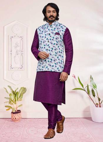 For A Festive Wear,Grab These Readymade Pair in Fine Colored.These Kurta And Bottom Are Fabricated On Art Silk pair With  Jute Silk Jacket.Its Beautified With Designer Printed Work.