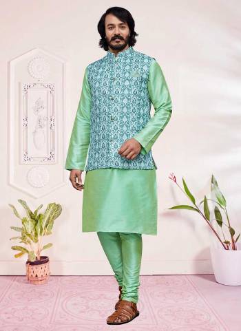 For A Festive Wear,Grab These Readymade Pair in Fine Colored.These Kurta And Bottom Are Fabricated On Art Silk pair With  Jute Silk Jacket.Its Beautified With Designer Printed Work.