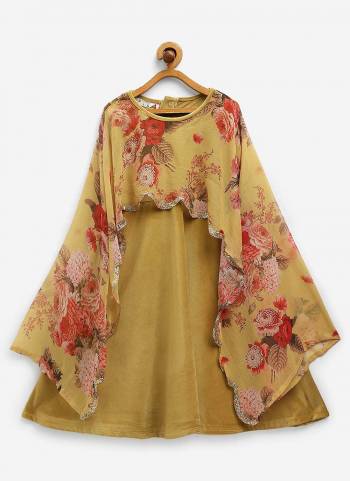 Grab These Readymade Kids Wear Kurti in Beautiful Colored.Its Fabricated On Velvet Come With Solid Work.